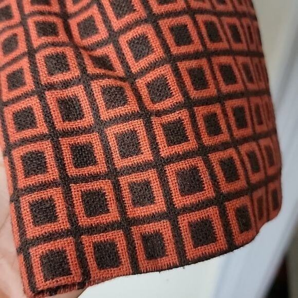 Adrienne Vittadini Womens Retro Print Wool Blend Cape Jacket size 4 Orange - Picture 14 of 15